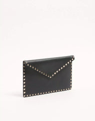 Rockstud Grainy Calfskin Envelope Pouch