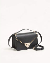 Valentino Garavani Rockstud Small Shoulder Bag In Grainy Calfskin