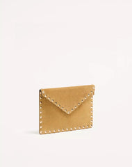 Rockstud Suede Clutch Bag