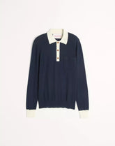 Long-Sleeved Cotton Polo Shirt