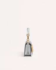 Valentino Garavani Locò Small Shoulder Bag In Laminated Calfskin With Jewel Logo