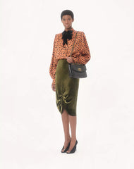 Crepe Satin Shirt With Plus De Pois Dalmata Print