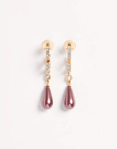 Vlogo Signature Metal Earrings With Swarovski® Crystals And Glass Drops