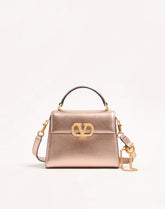 Valentino Garavani Vsling Mini Handbag In Laminated Grainy Calfskin With Jewel Logo