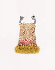 Short Shappe Silk Dress With Voyage Imaginaire Paisley