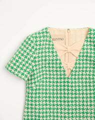 Short Houndstooth Tweed Dress