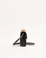 Valentino Garavani Rockstud Small Shoulder Bag In Pony-Effect Calfskin With Animal Print