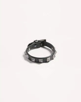 Rockstud Leather Bracelet With Ruthenium Studs
