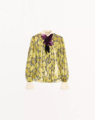Lurex Shirt With Après L'Hiver Poppies Print