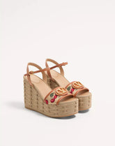 VLogo Signature Cherryfic Pattern Wedge Sandal 120Mm