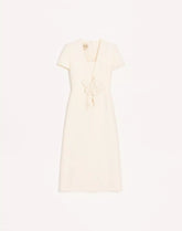 Embroidered Crepe Couture Midi Dress