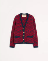Wool Cardigan With Toute La V Pattern