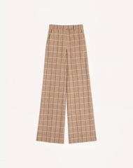 Wool Trousers With Windowpane Check Pattern