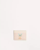 VLogo Signature Le Chat De La Maison Cardholder In Grainy Calfskin