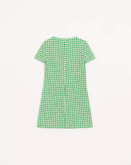 Short Houndstooth Tweed Dress
