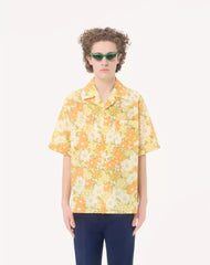 Valentino Cotton Bowling Shirt With Papier Floral Print
