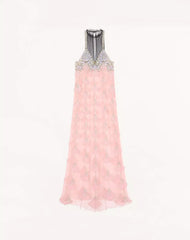 Long Dress In Embroidered Tulle Illusione