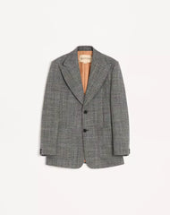 Valentino Single-Breasted Mouliné Wool Jacket
