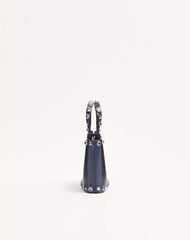 Valentino Garavani Rockstud Mini Shopping Bag In Laminated Calfskin