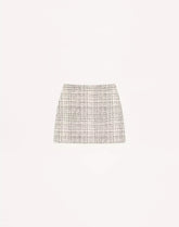 Square Tweed Mini Skirt
