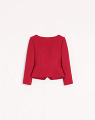 Short Jacket In Plain Wool Tweed