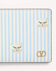 Valentino Garavani VLogo Signature Wallet In Grainy Calfskin With Le Chat De La Maison Print
