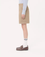 Valentino Cotton Gabardine Bermuda Shorts With Turn-Up And VLogo Embroidery
