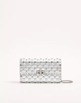 Valentino Garavani Rockstud Spike Shoulder Bag In Laminated Nappa Leather With Cabochon Stones