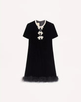 Short Dress In Embroidered Sablé Velvet