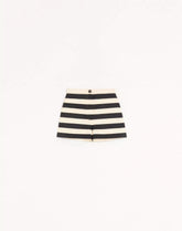 Cotton Satin Shorts With Maxi Barré Stripe