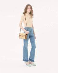 Valentino Garavani Rockstud Small Shoulder Bag In Raffia