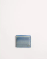 Valentino Garavani VLogo Signature Calfskin Wallet With Striped Print