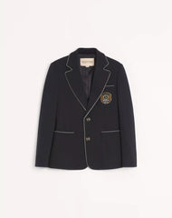 Valentino Single Breasted Wool Jacket With Valentino Patch