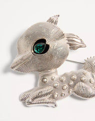 Fil Perdu Metal Brooch With Pearls And Swarovski® Crystals