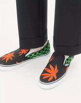 Valentino Garavani And Vans Slip-On Fabric Trainer With VLogo Checkerboard Print And Tropical Leaves Print