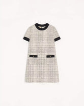 Short Dress In Square Tweed