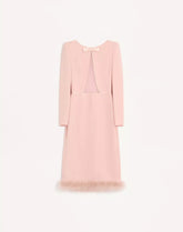 Cady Couture Midi Dress With Feathers