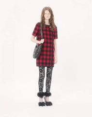 Short Dress In Damier Tweed