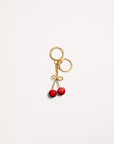 Chez Valentino Bag And Key Ring Charm In Metal And Enamel.