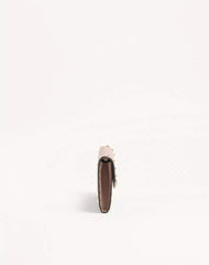 Rockstud Wallet With Chain In Grainy Calfskin