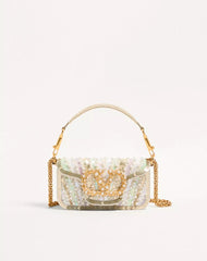 Valentino Garavani Locò Small Embroidered Shoulder Bag With Jewel Logo
