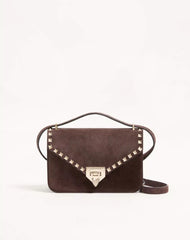 Valentino Garavani Rockstud Small Shoulder Bag In Suede