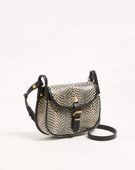 Valentino Garavani Flâneuse Small Shoulder Bag in Cobra-Print Elaphe Leather.