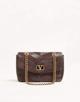 Valentino Garavani Djuna Medium Chain Bag In Suede And Nappa With Chevron Pattern