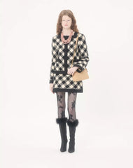 Damier Tweed Short Skirt