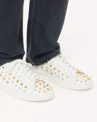 Royco Trainer In Nappa Calfskin With Stud Detail