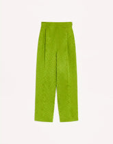 Jacquard Trousers In Medium Plus De Pois Polka Dot Silk-Linen