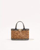 Mini Rockstud Shopping Bag In Ponyskin Effect Calfskin With Animal Print