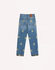 Embroidered Denim Trousers