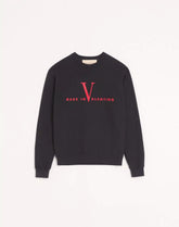 Valentino Cotton Crewneck Sweatshirt With Made In Valentino Print
